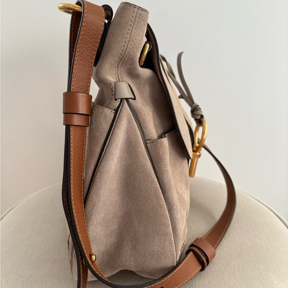 Chloe Lexa Crossbody Medium Bag Beige Suede - Picture 6 of 12
